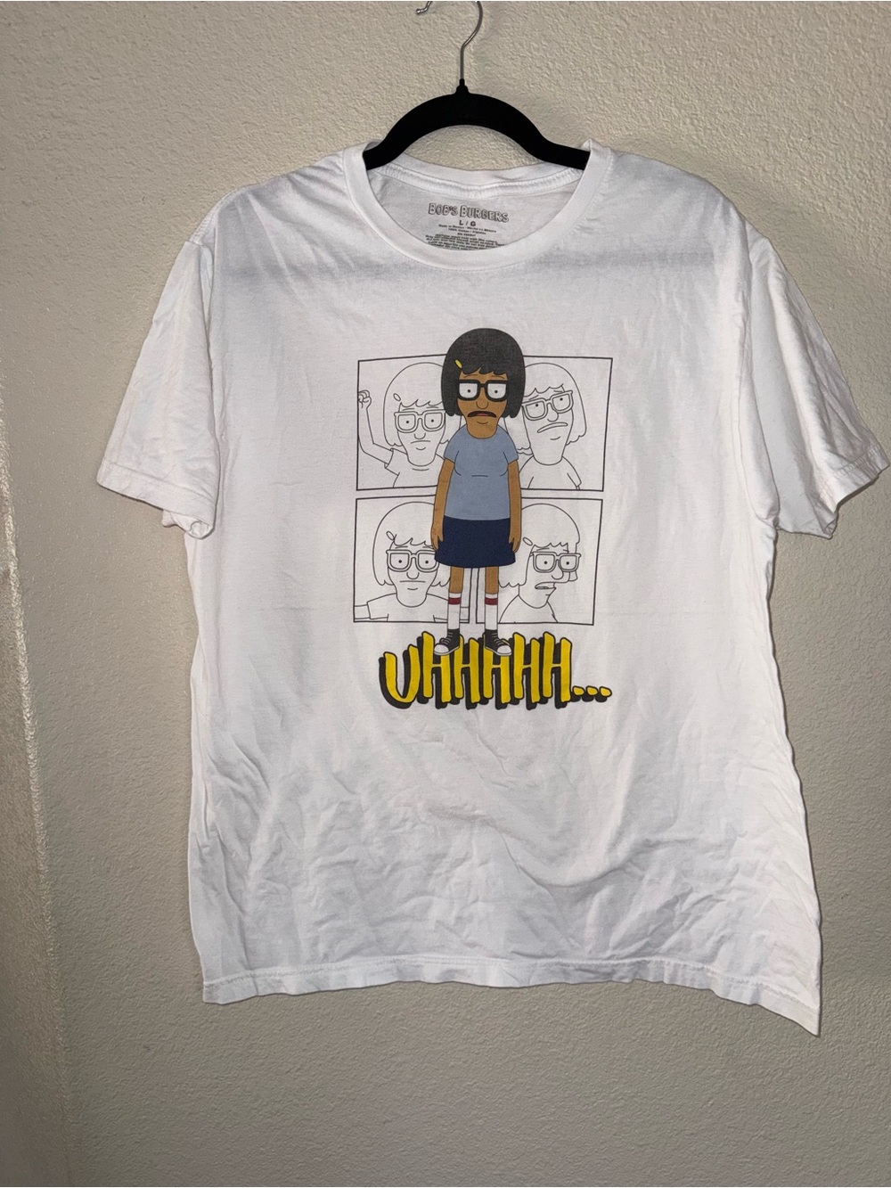 Bob's Burgers Tina Graphic Tee - White with Yellow Accent Size L